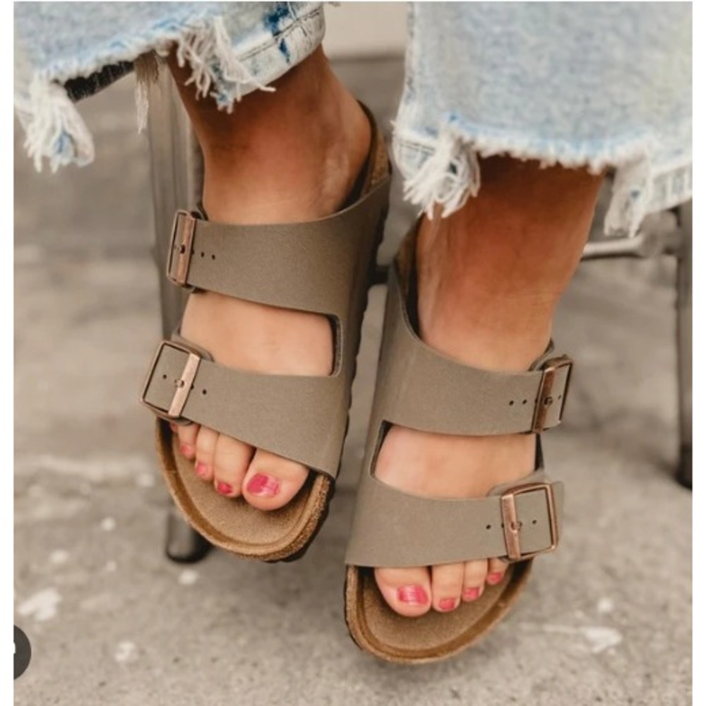 Birkenstock Arizona Birko-Flor Sandals Mocha Brown 41 Ladies 10 Mens 8